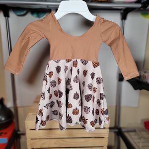 Brown & Creme Pumpkins Dress LS - No Tags, Handmade?